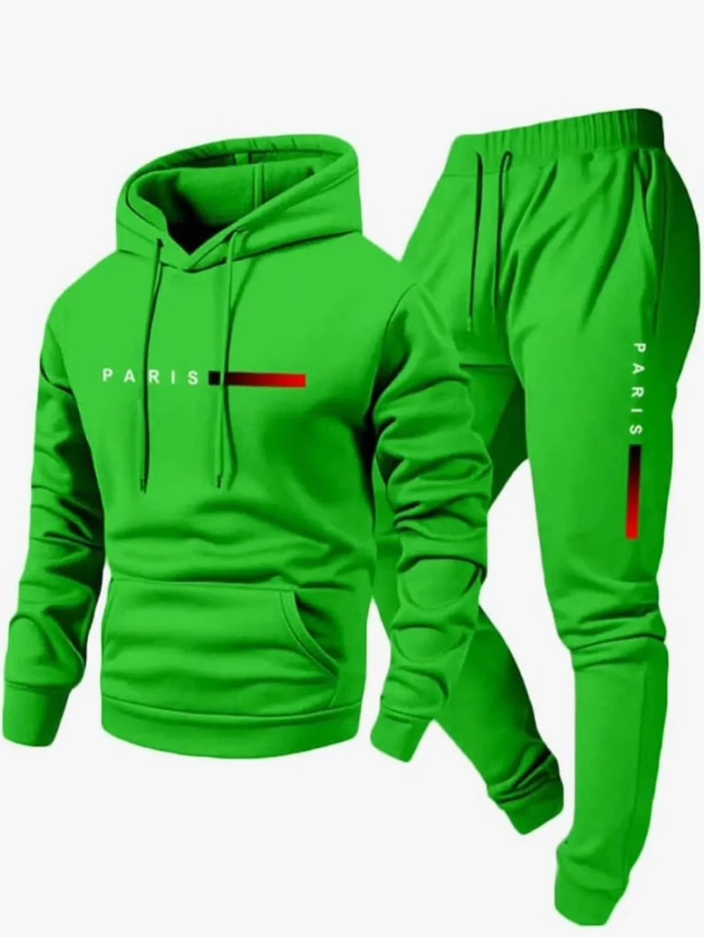 Burgundy, Red, Green, Royal Blue, & Light Blue 'PARIS' Hoodie & Jogger Sets - Picture 2 of 6